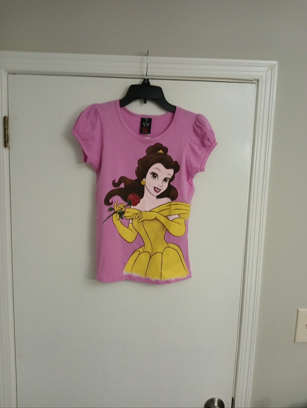 Disney Beauty And The Beast Girls' Vintage Short Sleeve Top Size Youth Large